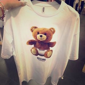 New! Moschino diaper bear white tee